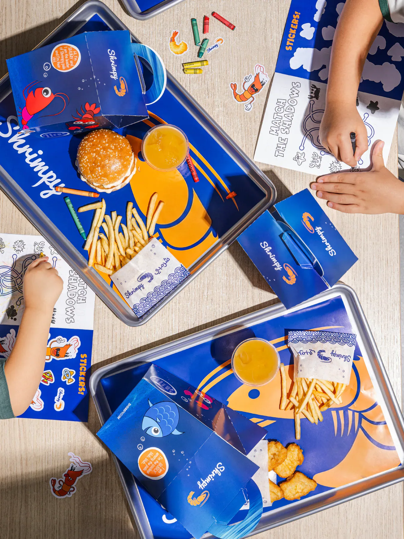 Shrimpy packaging on a table